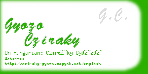 gyozo cziraky business card